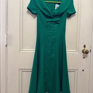 Tatyana Green Esmeralda Polka Dot Midi Dress